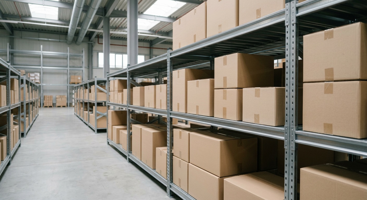 Ruhige Lagerfläche ohne sichtbare Wertschöpfung oder Kundenkontakt